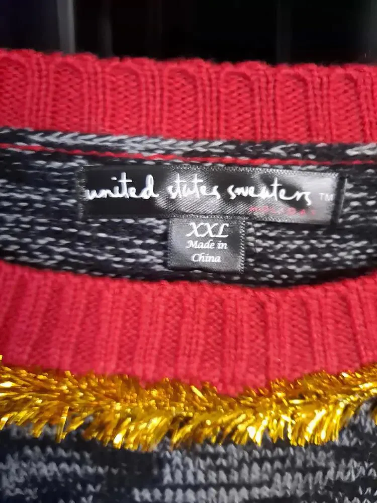 United States Sweater Mowey Christmas Sweater with‎ Sequin Size XXL